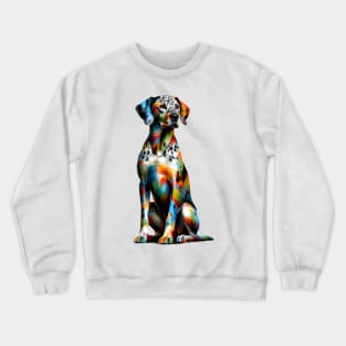 Vibrant Splashed Paint Catahoula Leopard Dog Artwork Crewneck Sweatshirt